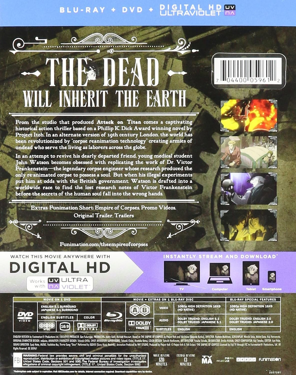 Project Itoh: The Empire of Corpses [Blu-ray]