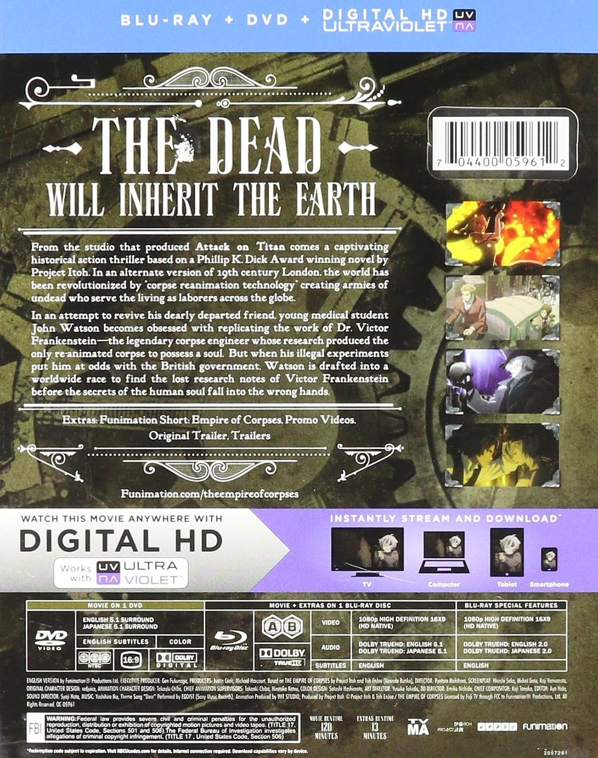Project Itoh: The Empire of Corpses [Blu-ray]
