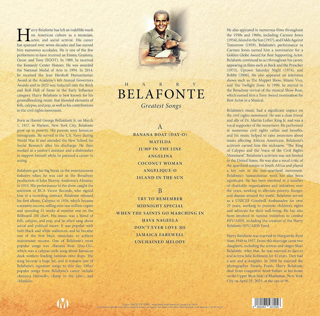 Harry Belafonte - Greatest Songs - Limited Edition Colored Vinyl