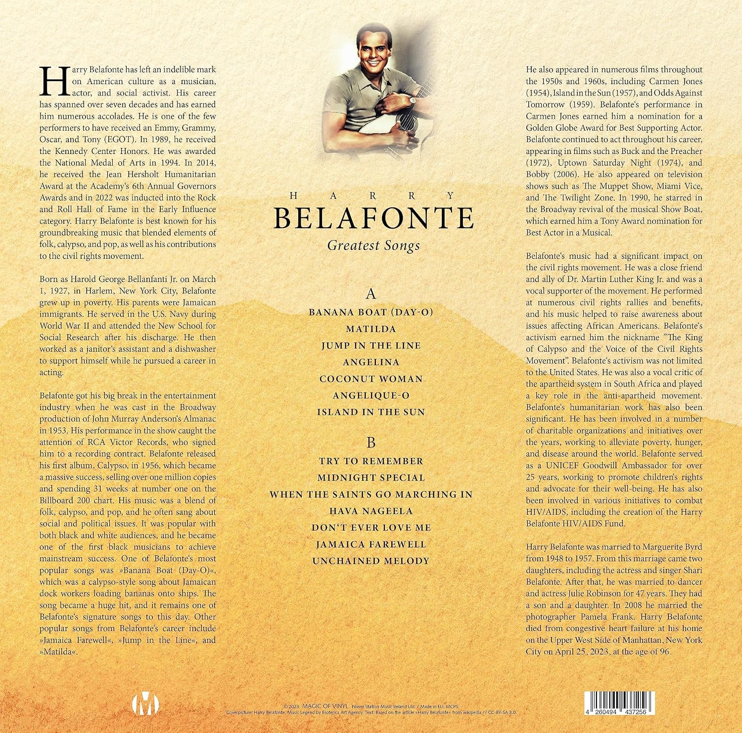 Harry Belafonte - Greatest Songs - Limited Edition Colored Vinyl