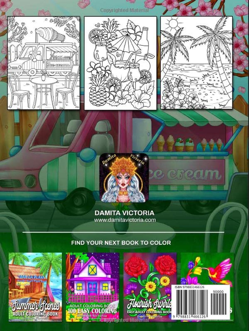 100 Easy Summer: Adult Coloring Book for Women Featuring Easy and Large Designs Summer Coloring Pages Perfect Coloring Books for Adults Relaxation