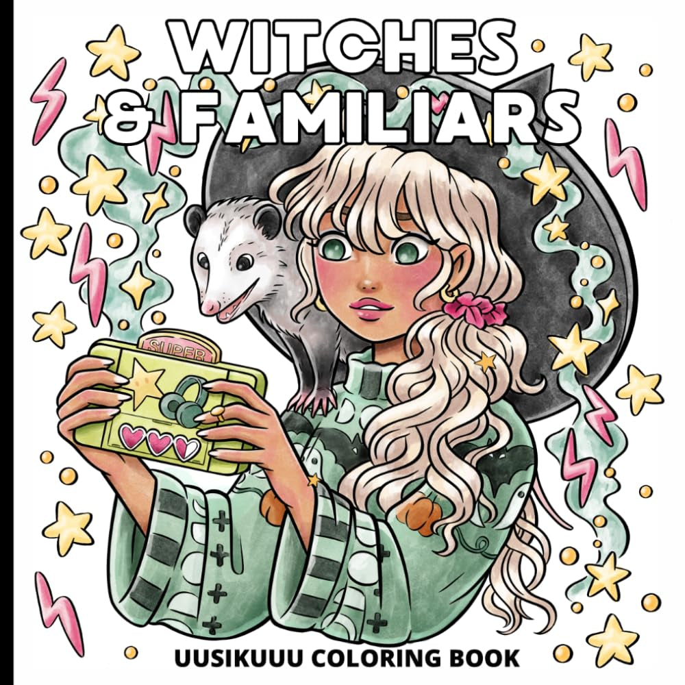 Witches & Familiars: Witch Coloring Book for Adults