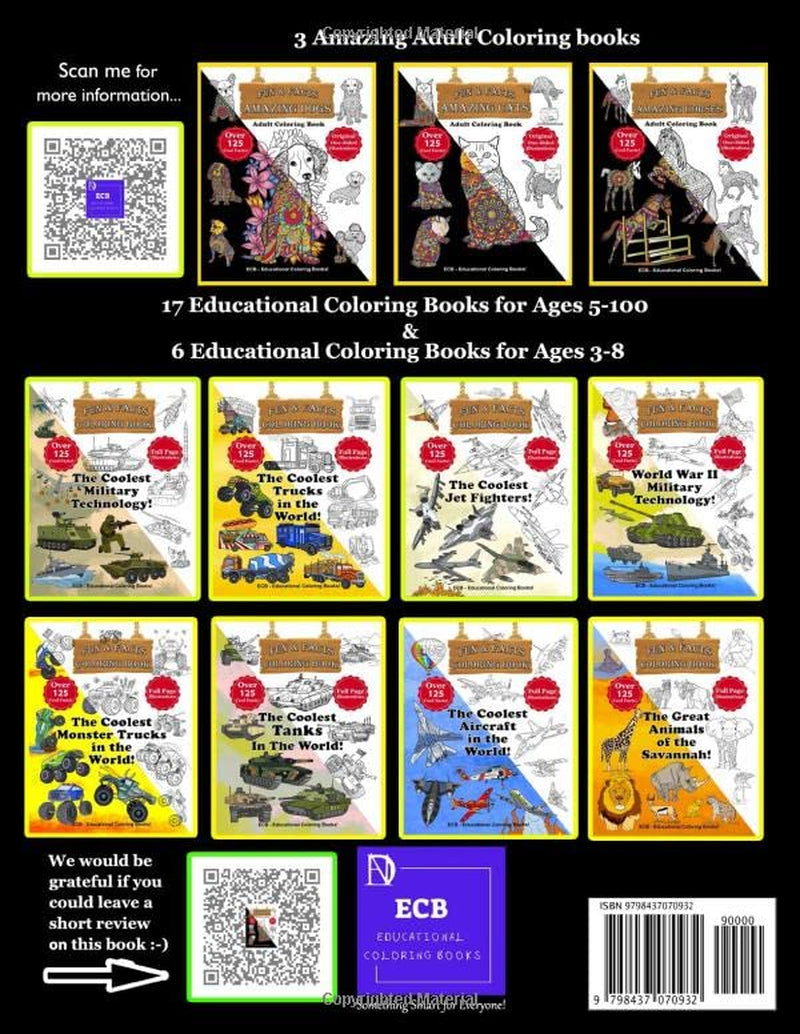 Amazing Cats Coloring Book With Cool Facts - Adult Coloring Book: The perfect Stress Relieving gift idea for yourself and for any cat lover with ... illustrations while enriching his knowledge!