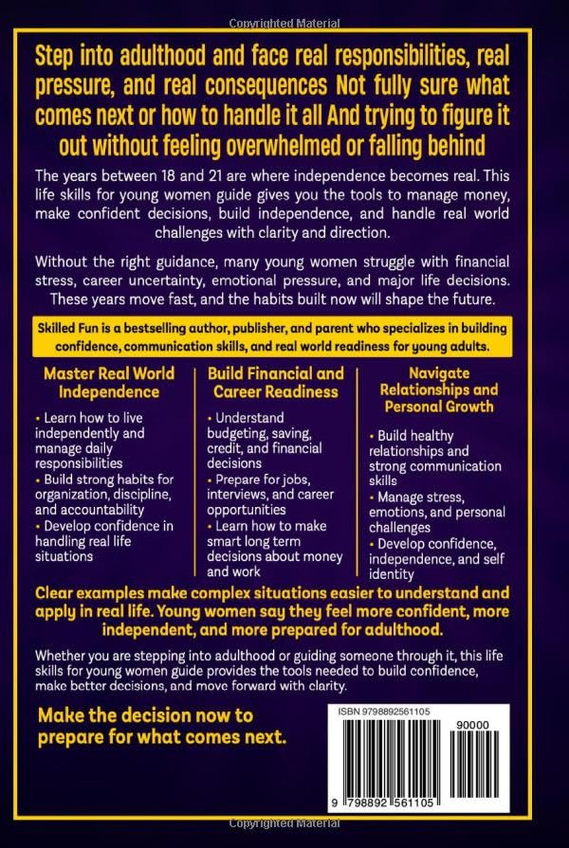 Essential Life Skills for Teen Girls 18 to 21: Building Confidence in Teens, Girls, Youth & Young Adults