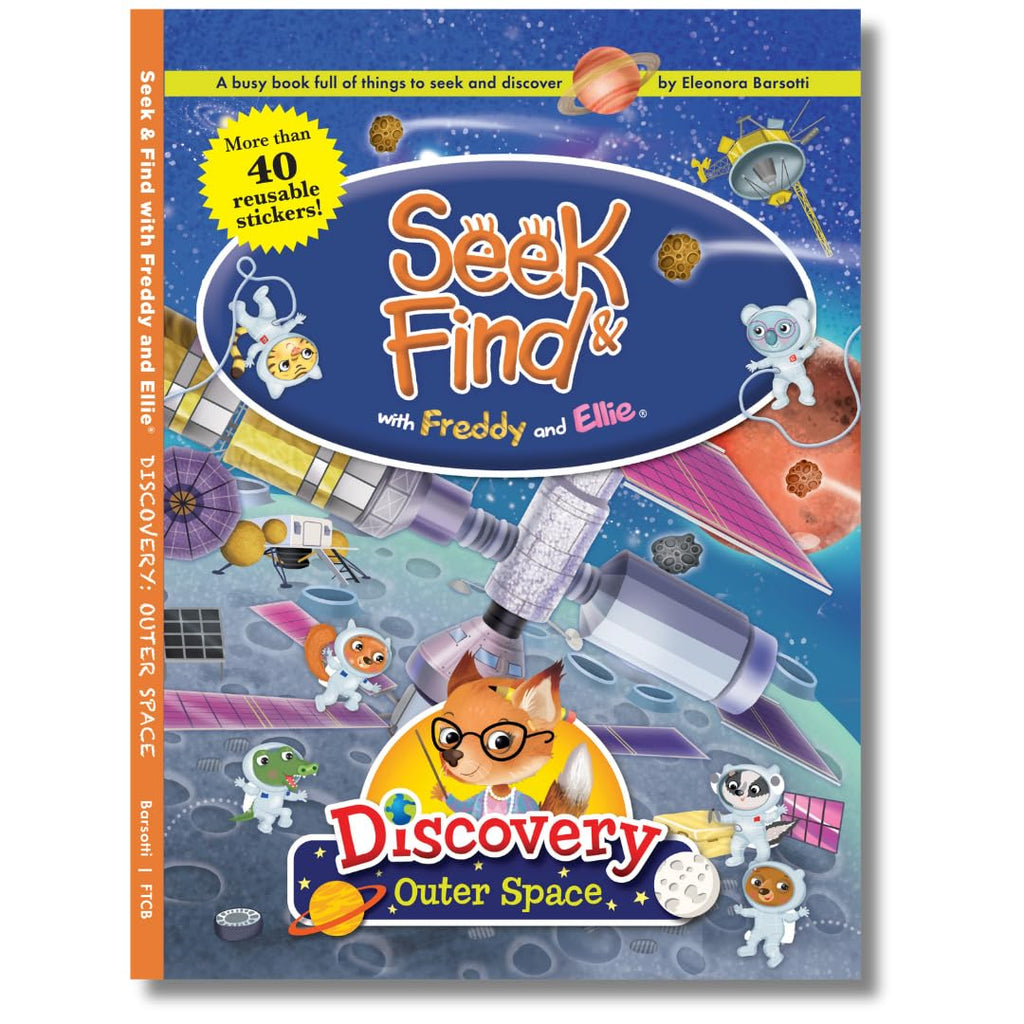 Seek & Find with Freddy and Ellie, 4 Book Set. Includes Dinosaurs, Outer Space, The Case of the Missing Mona Lisa, and The Secret of the Roman Colosseum