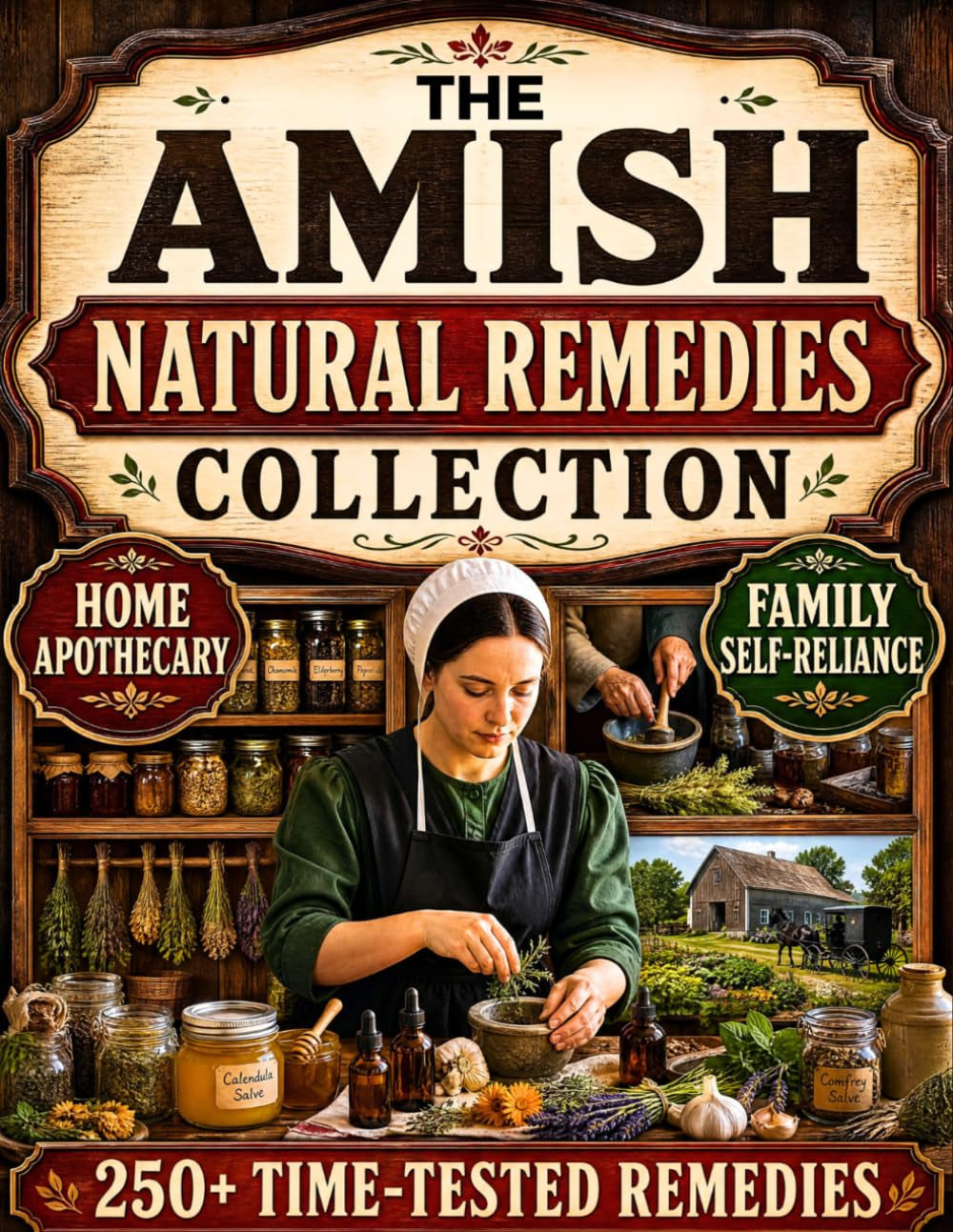 The Amish Natural Remedies Collection: From Modern Dependency to Practical Self-Reliance with 250+ Natural Remedies, Home Apothecary Skills, and Pantry Medicine