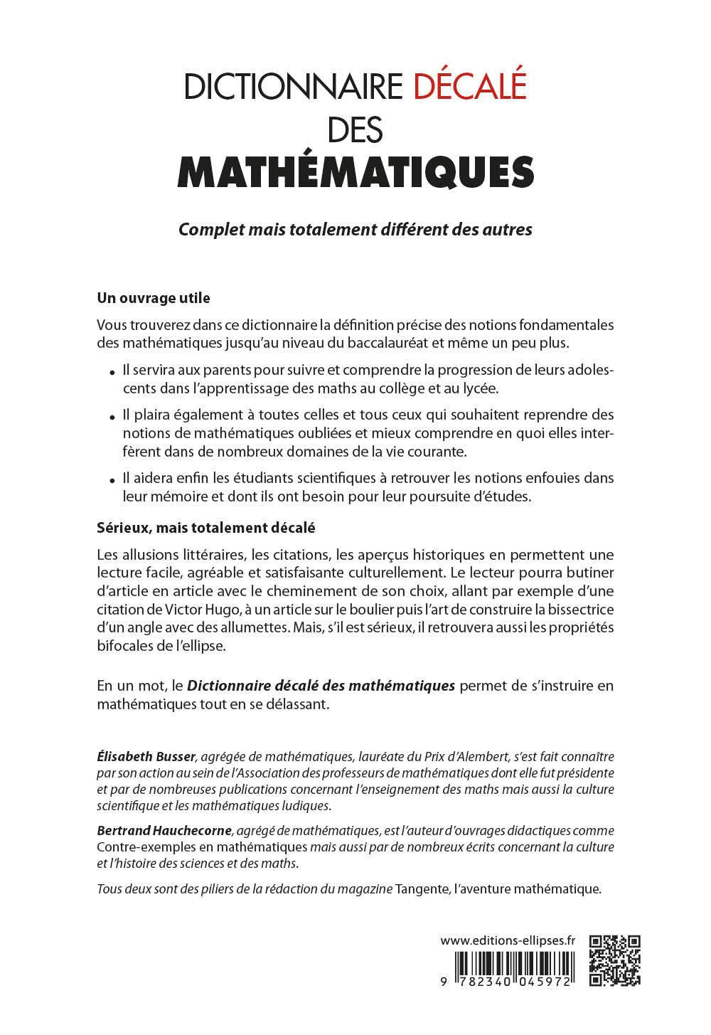 Dictionnaire décalé des mathématiques (French Edition)