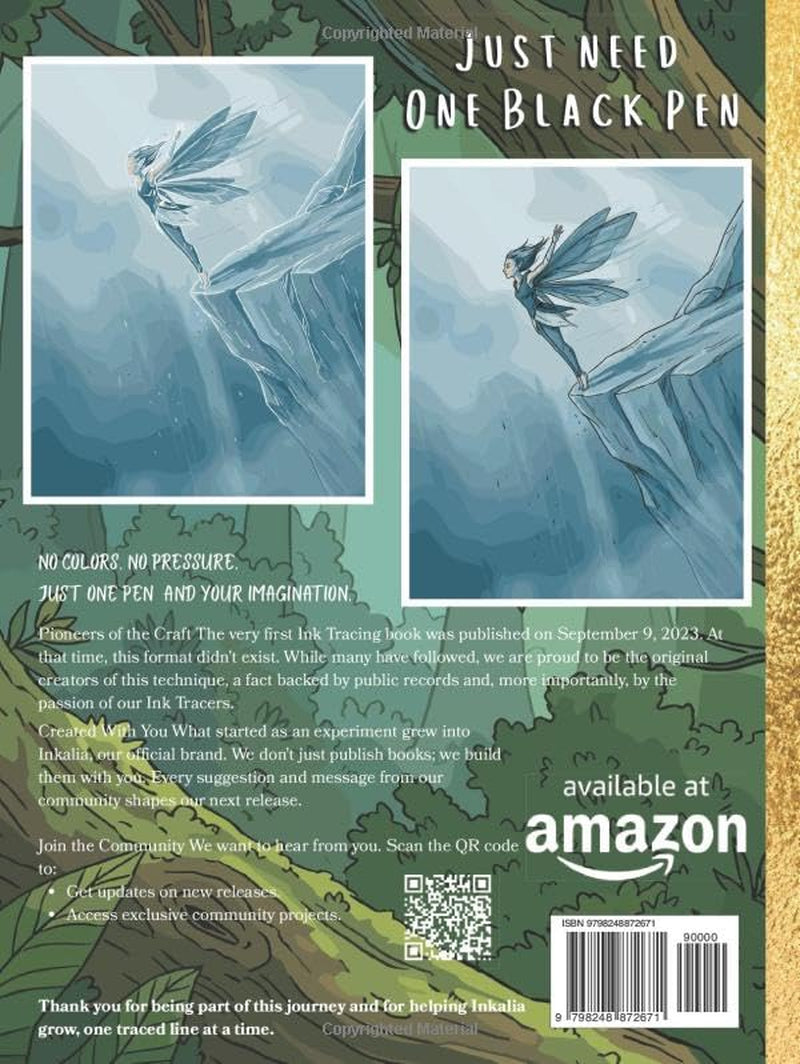 Inkalia Fairies The Hidden World: An Artistic Ink Tracing Book for Adults: 40 Fine Line Illustrations for Creative Relaxation and Mindfulness: A ... Editions (Inkalia Bold and Easy Ink Tracing)