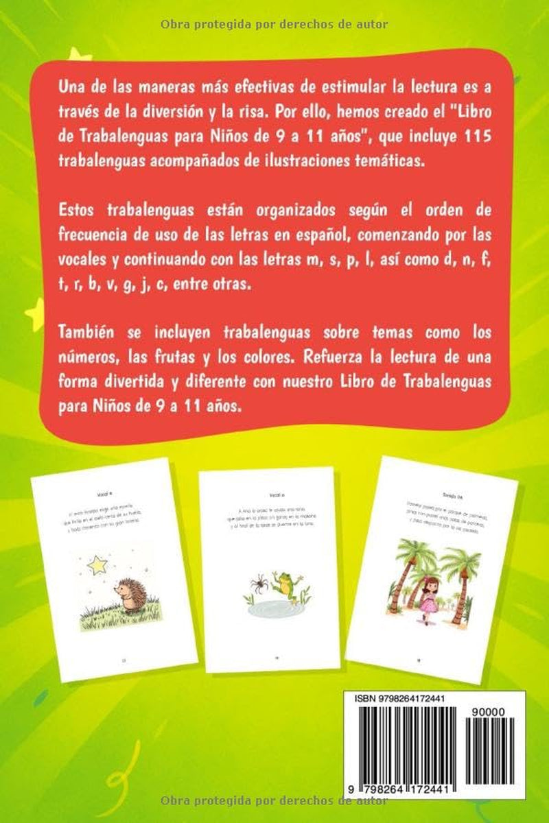 Lectura inicial - Aprendiendo a leer: Libro de Trabalenguas para Niños 9-11 años (Spanish Edition)