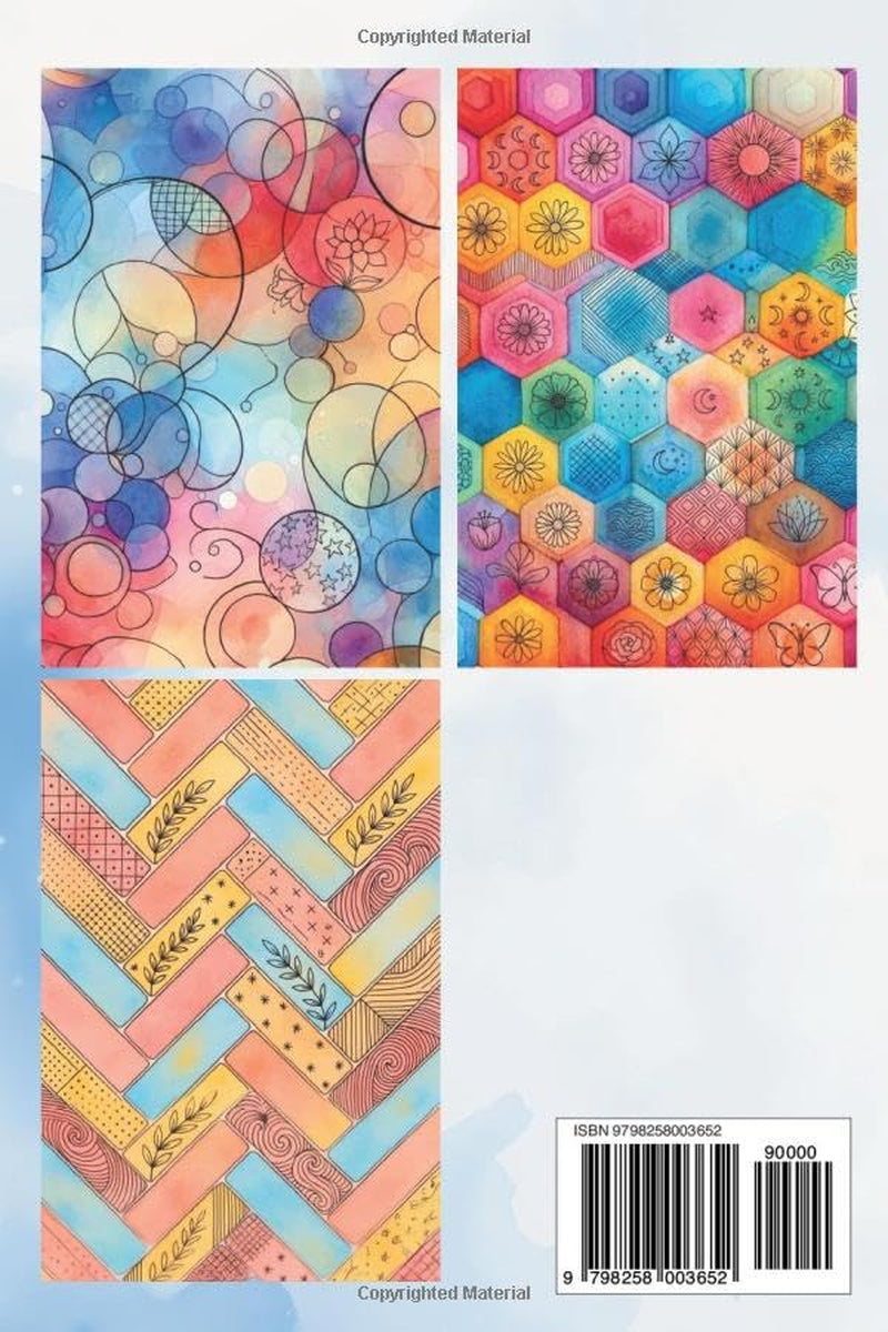 Mini Reverse Coloring Book: 35 Watercolor Patterns for Creative Doodling & Relaxation