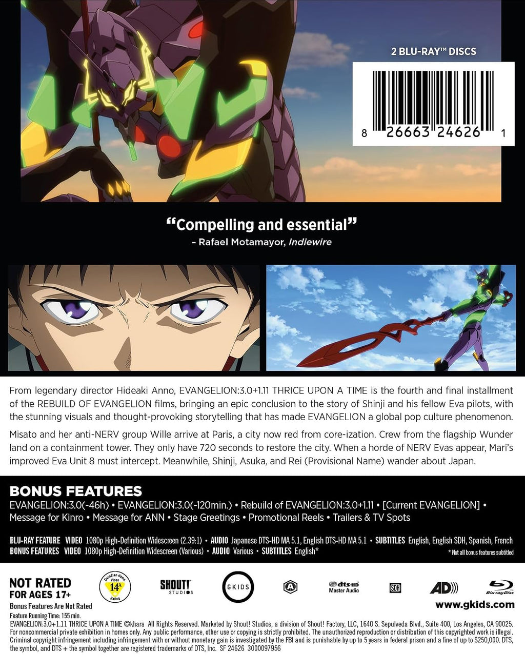 Evangelion: 3.0+1.11 Thrice Upon a Time - Limited Edition Steelbook [Blu-ray]
