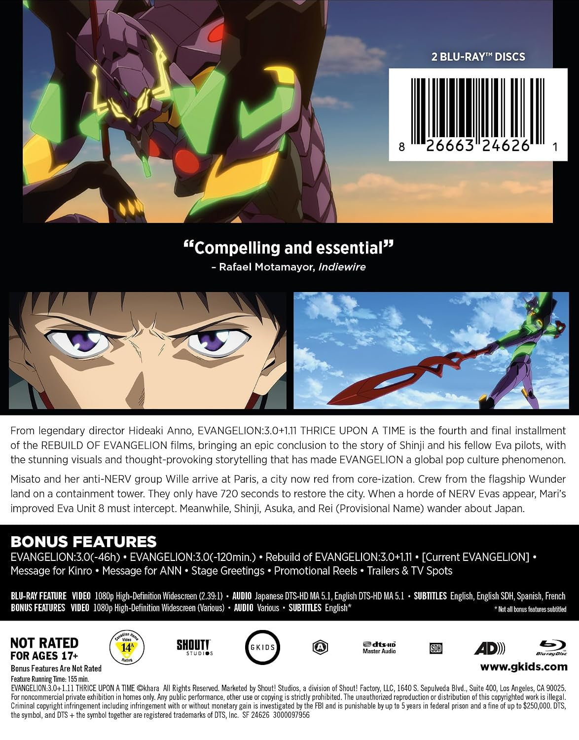 Evangelion: 3.0+1.11 Thrice Upon a Time - Limited Edition Steelbook [Blu-ray]