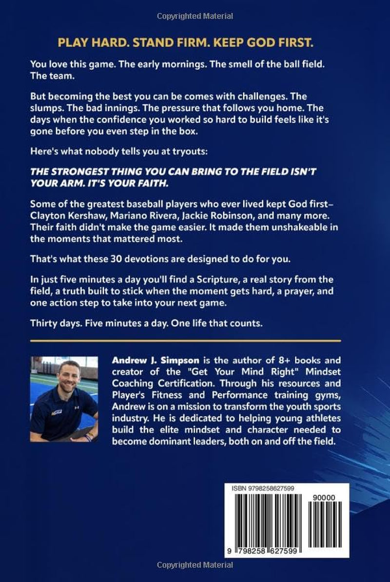 5-Minute Sports Devotions for Teen Boy Baseball Players: A Bible Based Playbook with 30 Daily Devotionals & Guided Prayers to Help Young Christian Athletes Build Focus, Discipline, & Mental Toughness