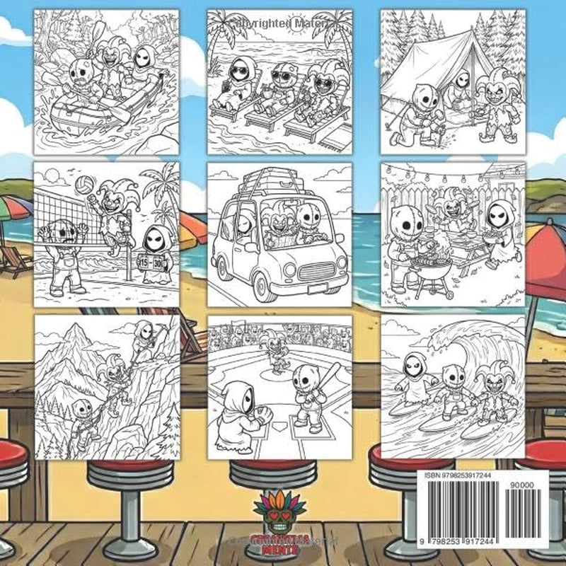 Cutest Creepy Characters Summer Escape Adult Coloring Book: 40 Spooky‑Cozy Kawaii Beach and Vacation Illustrations for Relaxation, Fun and Stress Relief