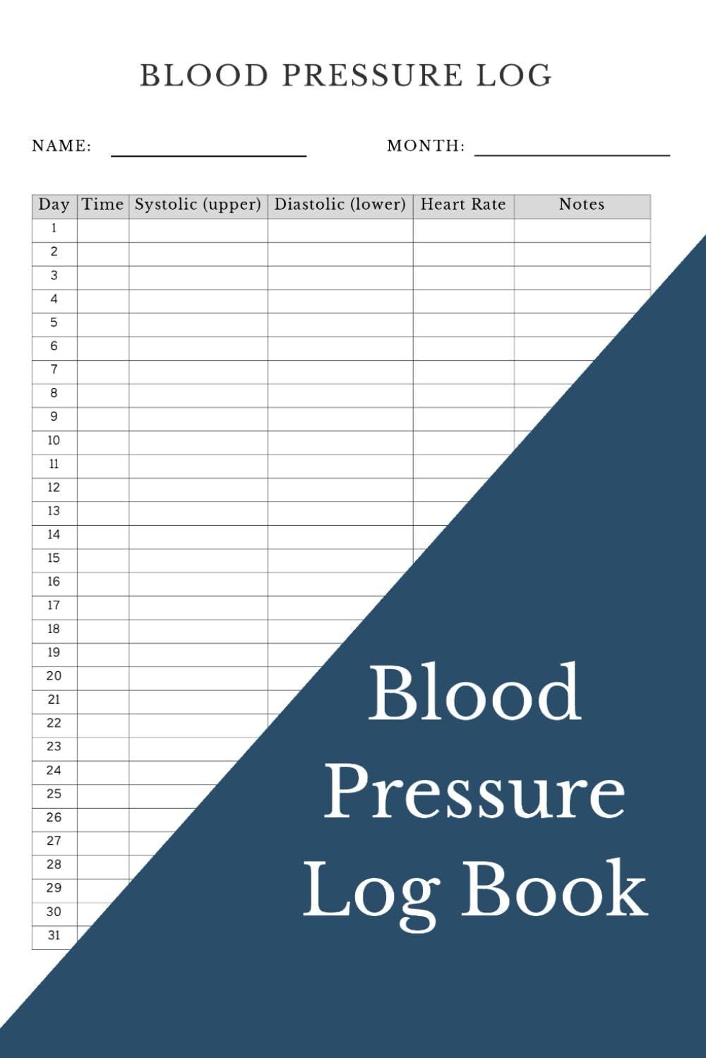 Blood Pressure Log Book: Daily Tracker for Systolic, Diastolic, Heart Rate & Notes | 90 Pages, 6" x 9", Easy Health Monitoring Journal: Track & ... | Ideal for Seniors, Adults, & Caregivers