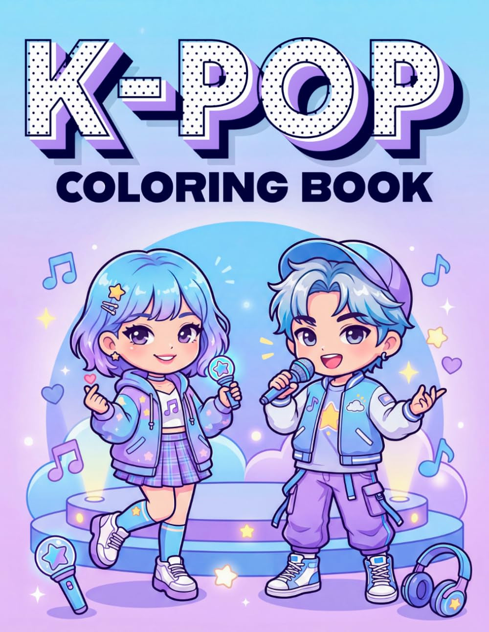 K Pop Coloring Book: Relaxing and Cute K-Pop Designs of Chibi Kawaii and Food for Kids, Teens, and Adults