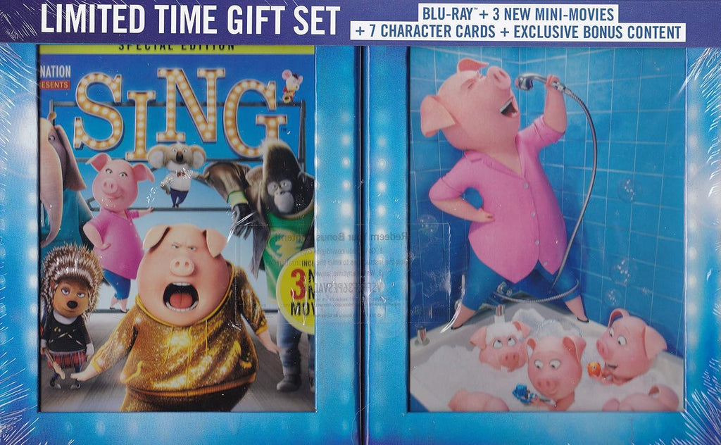 Sing (3 Mini-Movies + 7-Characters Cards) (Gift Set) (Blu-ray + DVD)