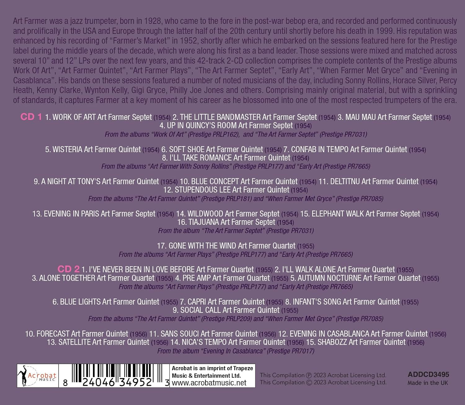 The Art Of Farmer: Classic Albums 1953-55