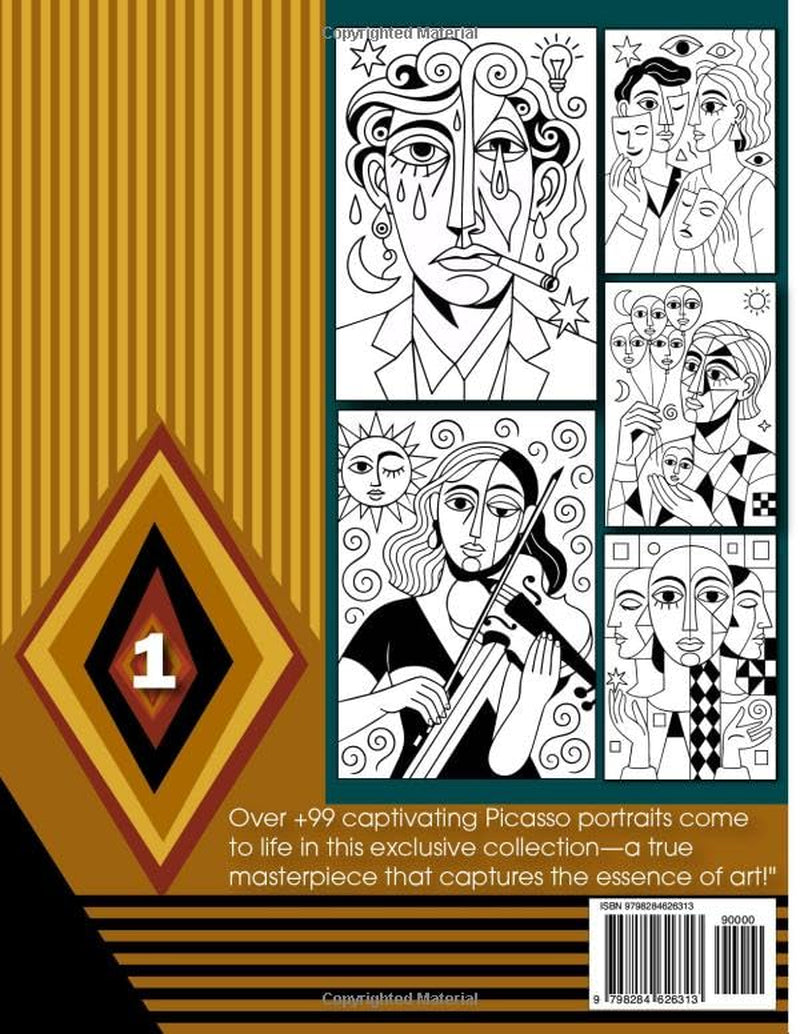 Picasso Art Book Adults,Coloring,Special Design,: Art Lovers & Creatives,Collection of Over 50 Picasso Portraits (Modern Art Stress Relief Coloring Book Series)
