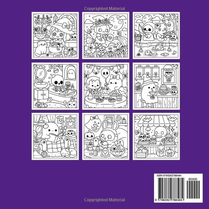Cozy Creepy Kawaii Coloring Book: Cute and Spooky Pastel Goth Simple Coloring Pages for Adults and Teens