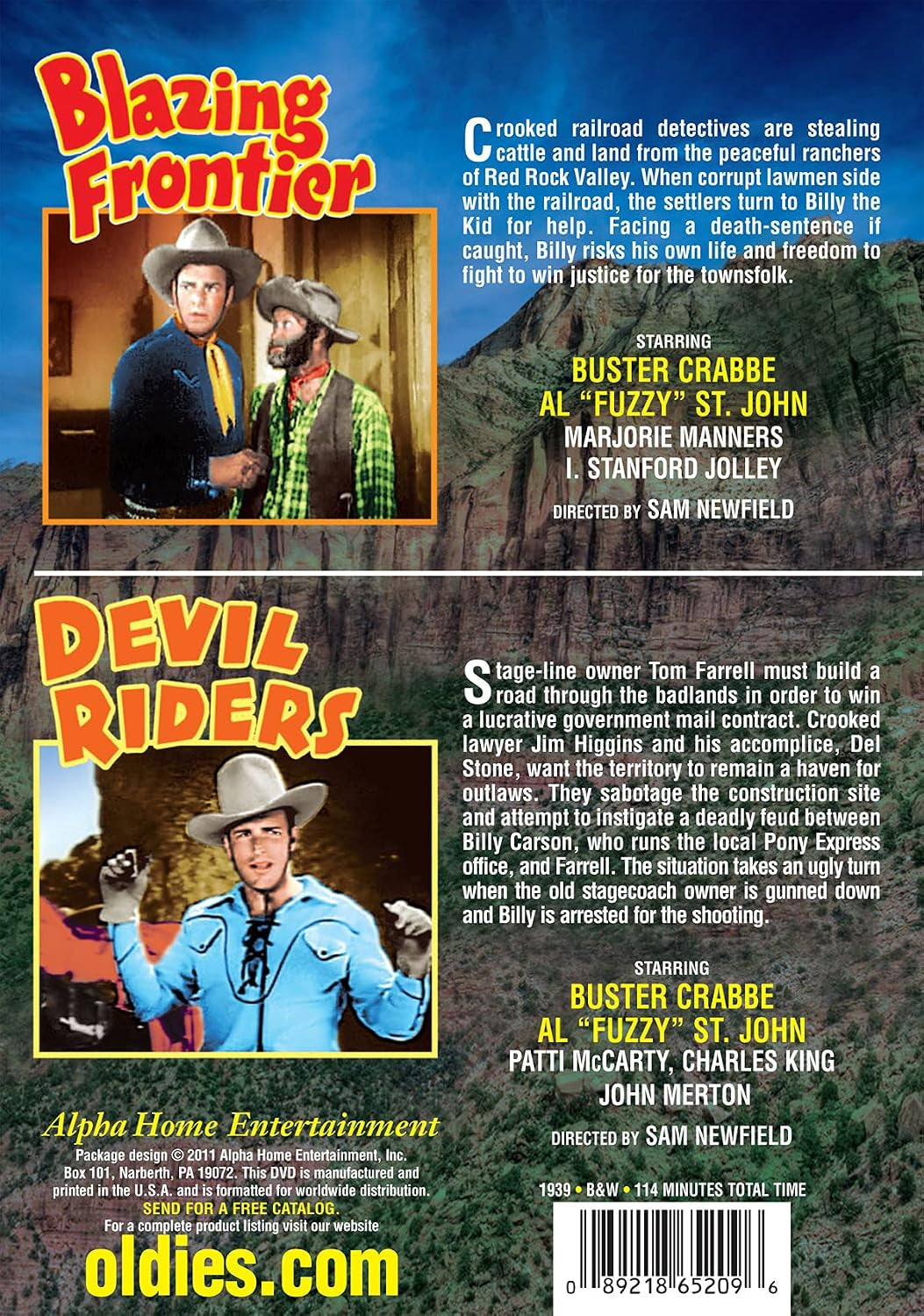 Buster Crabbe Double Feature: Blazing Frontier / Devil Riders