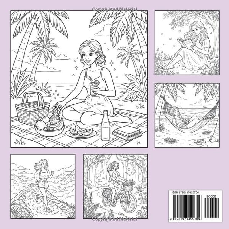 Dreamy Summer – A Relaxing Coloring Book for Girls: Bold & Easy Coloring Book for Teens and Adults Featuring Dreamy Summer Designs for Stress Relief and Relaxation (Summer Girls Coloring Book)