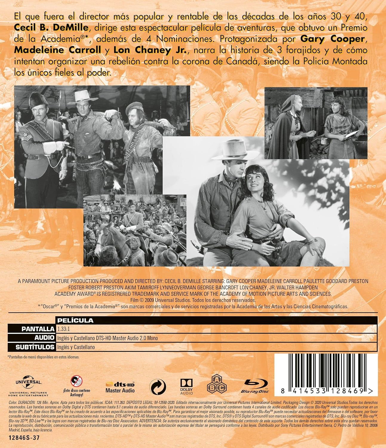 North West Mounted Police (1940) [Blu-ray] Policía Montada del Canadá