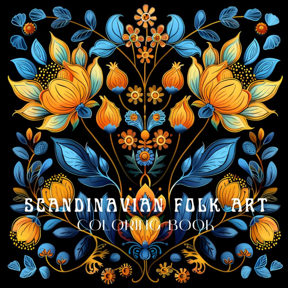 Scandinavian Folk Art Coloring Book
