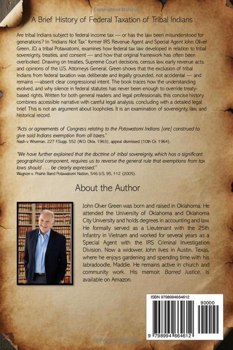 Indians Not Taxed: Treaty Sovereignty and Federal Taxation