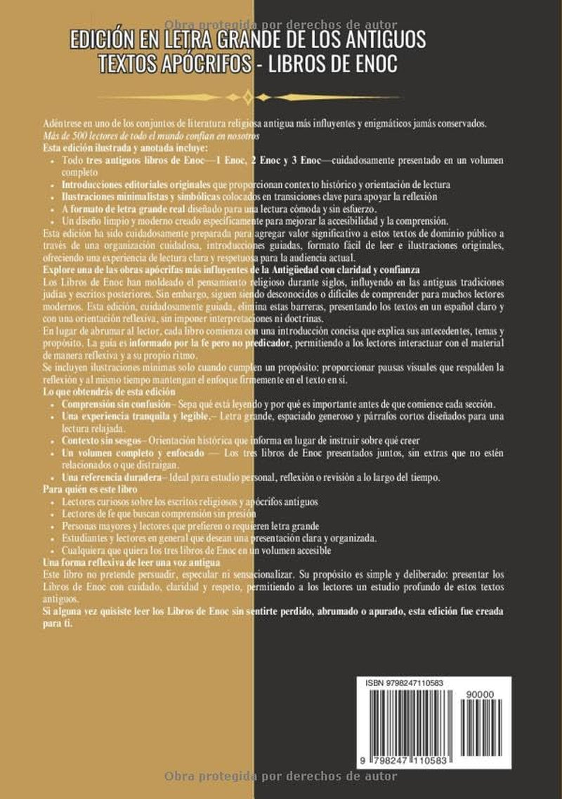 Los Libros Completos De Enoc En Español (Edición Ilustrada): Edición En Letra Grande De Los Antiguos Textos Apócrifos (Spanish Edition)