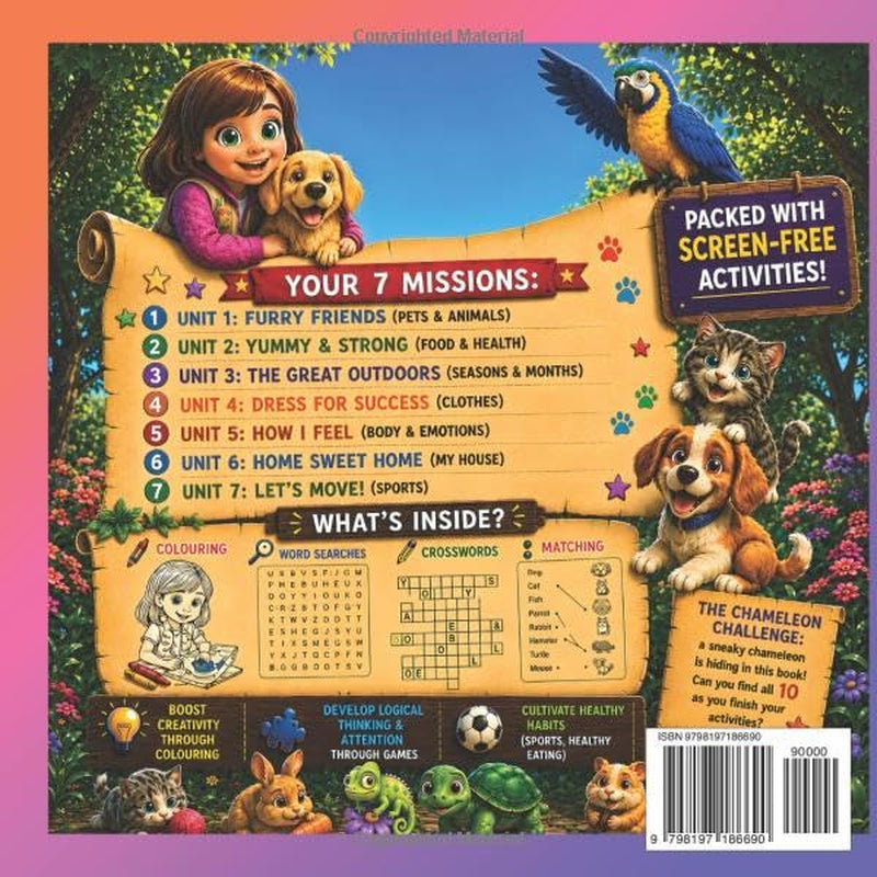 English Activity Book for Kids Ages 7-10: 100+ Screen-Free Activities