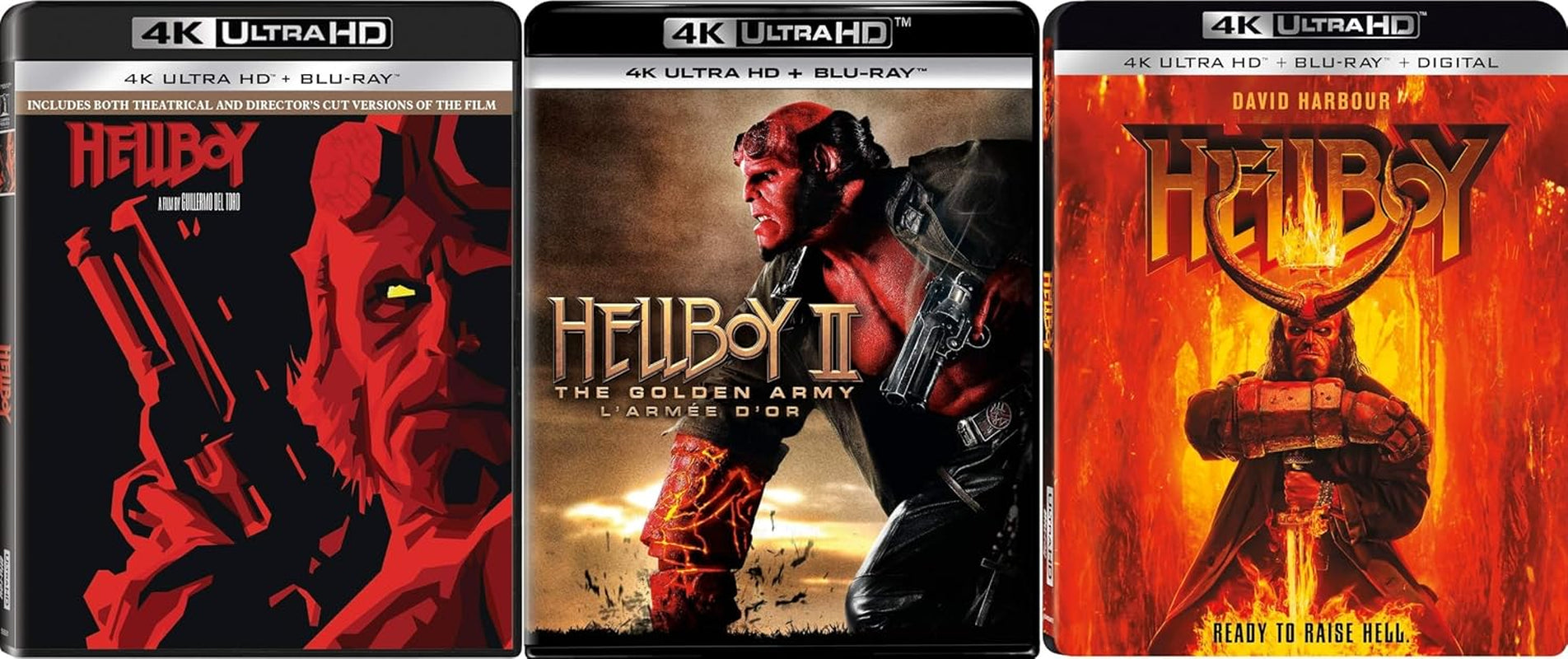3 Movie Hellboy Collection : Hellboy I / Hellboy II: The Golden Army / Hellboy: Ready to Raise Hell [4K Ultra HD - 3 Pack]