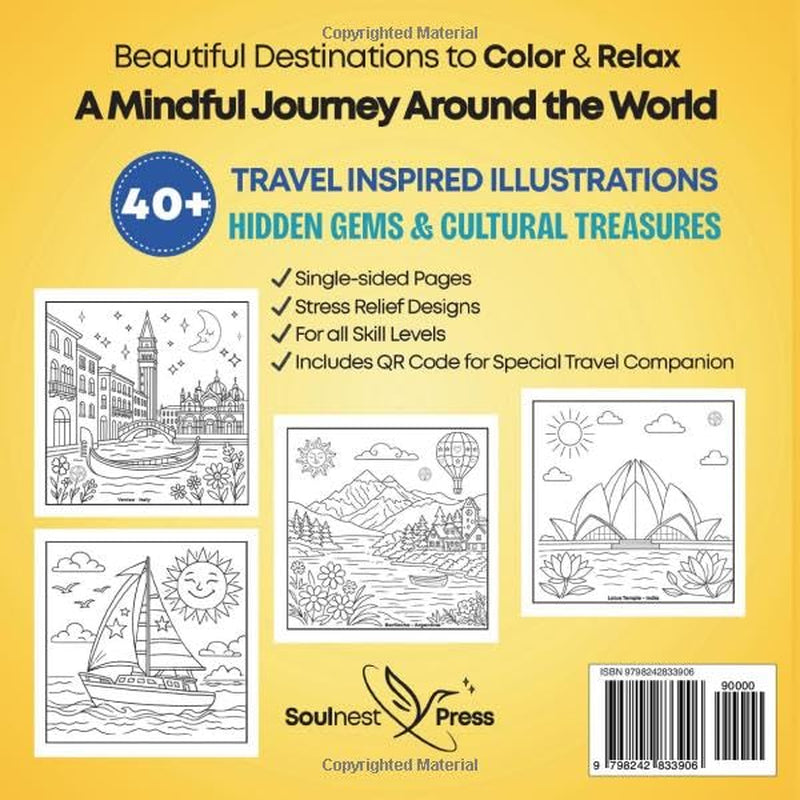 Travel Coloring Book for Adults - Volume 2: A Creative Journey Through 40+ World Destinations for Mindful Coloring, Stress Relief and Relaxation (Mindful Coloring & Creative Journey Collection)