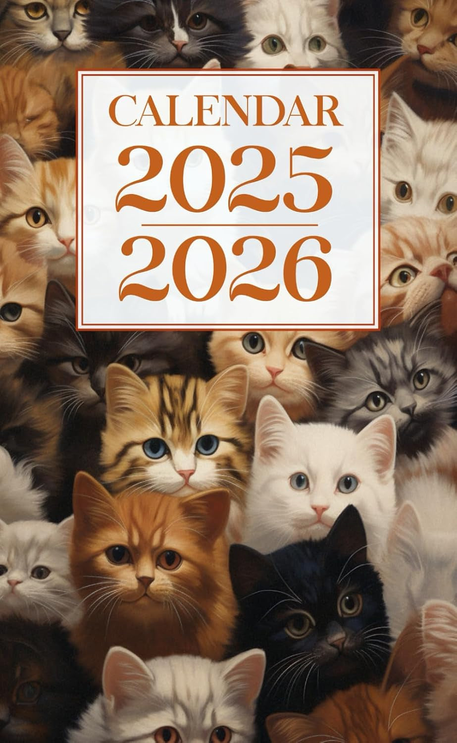 25 26 pocket calendar 2025 2026 for purse: 25-26 monthly pocket planner | Cats Seamless Small Size Soft Cover - 4 x 6.5 Inch