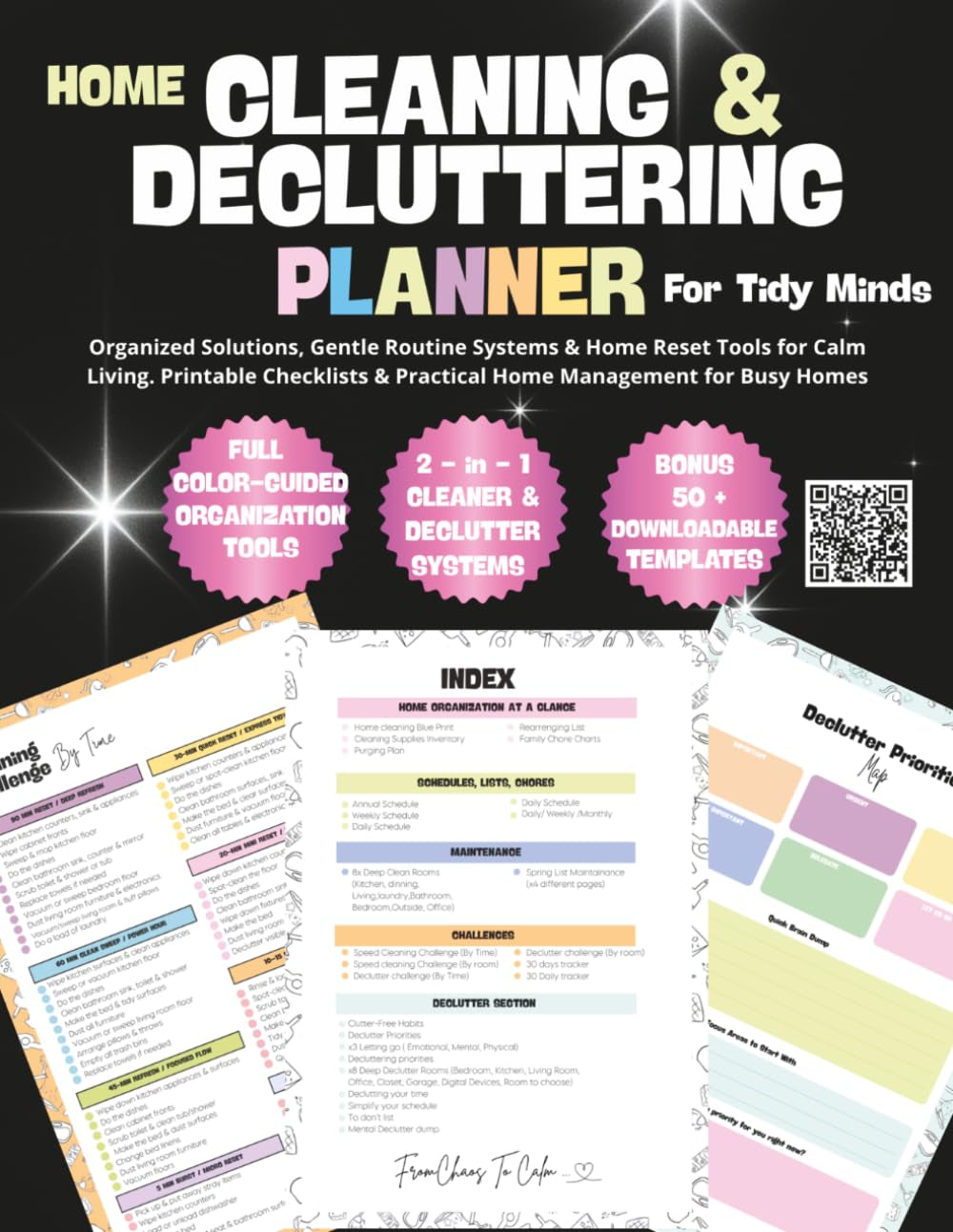 Home Cleaning & Decluttering Planner for Tidy Minds: Organized Solutions, Gentle Routine Systems & Home Reset Tools for Calm Living.Printable Checklists & Practical Home Management for Busy Homes