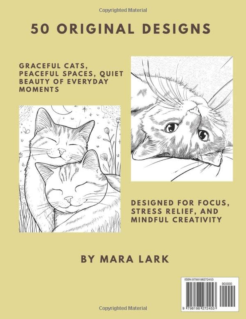 Cozy Cats Coloring Book for Adults: 50 Relaxing Cat Coloring Pages with Beautiful Designs for Stress Relief