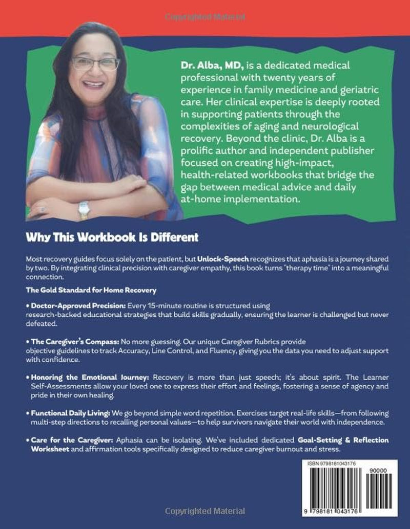 Unlock-Speech: 15-Minute Daily Aphasia Workbook for Adults: Doctor Approved & SLP Reviewed Stroke Recovery; Large Print Speaking Practice, Tracing & ... (15-Minute Daily Aphasia Series)