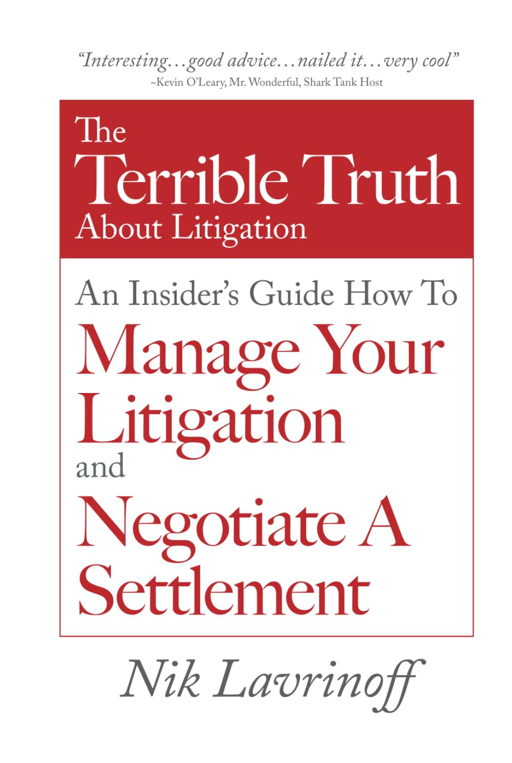 The Terrible Truth About Litigation: An Insider's Guide How to Manage Your Litigation and Negotiate a Settlement
