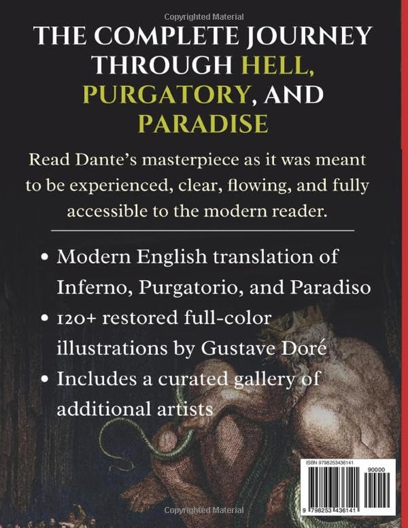 The Divine Comedy In Full Color - Easy-to-Read Modern English: Dante's Inferno, Purgatory, and Paradise with 120+ FULL COLOR illustrations by Gustave Doré