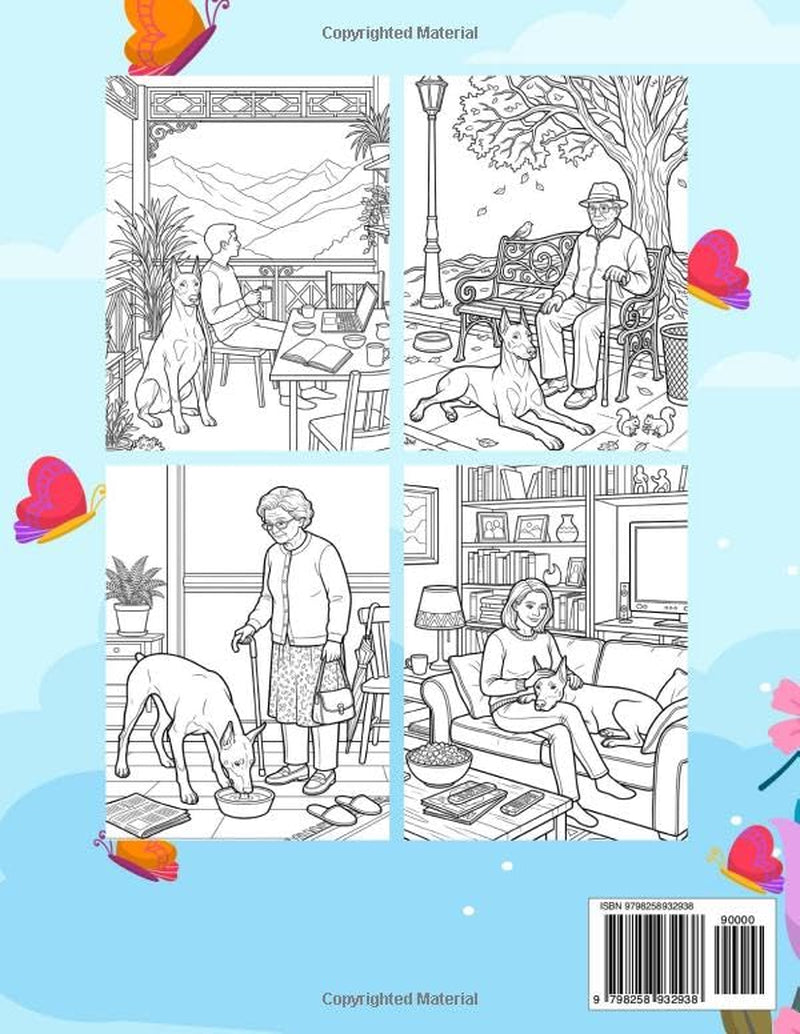 Doberman Coloring Book: A Companion Stress Relief Relaxing Coloring Book For Adults And Seniors
