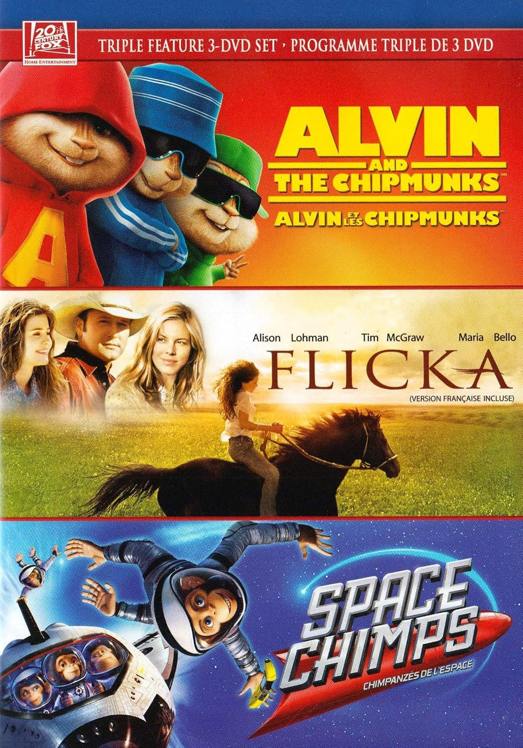 Alvin and the Chipmunks / Flicka / Space Chimps (Triple Feature)