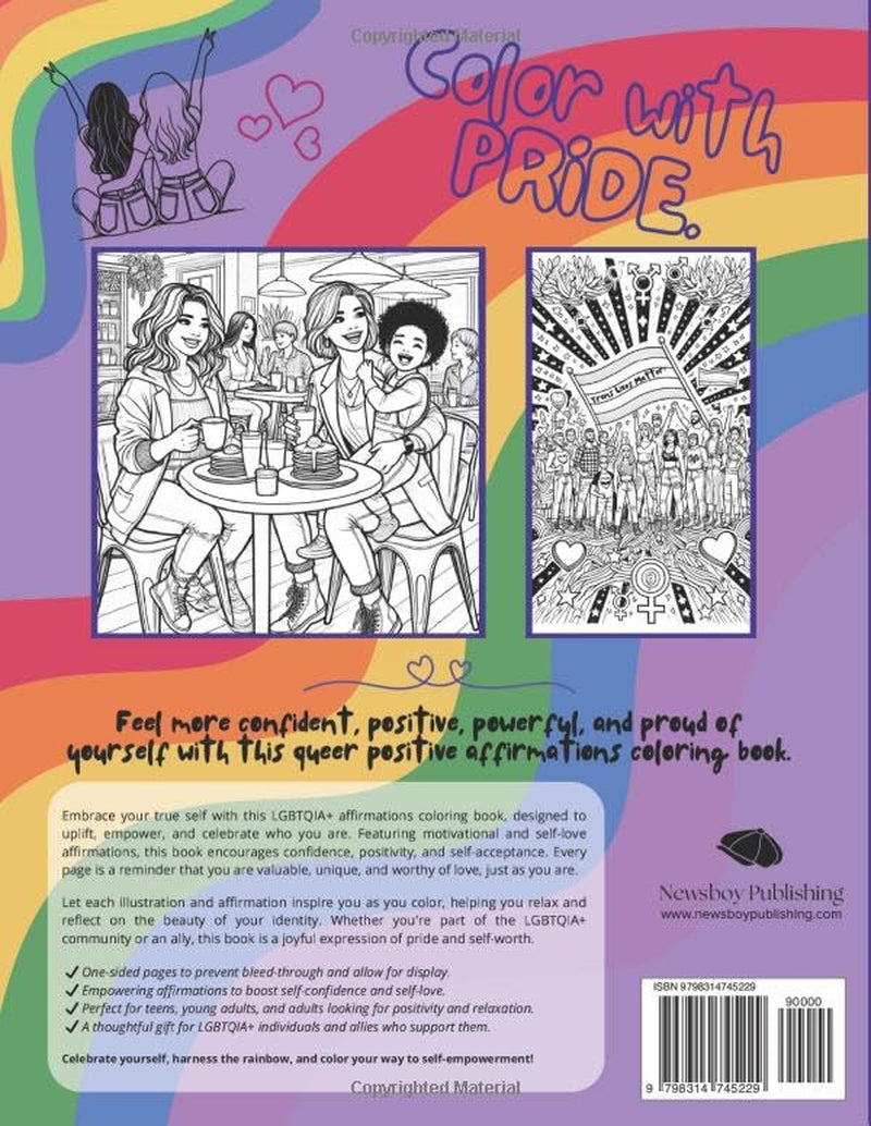 Queer Positive Affirmations Coloring Book: Harness the Power of the Rainbow
