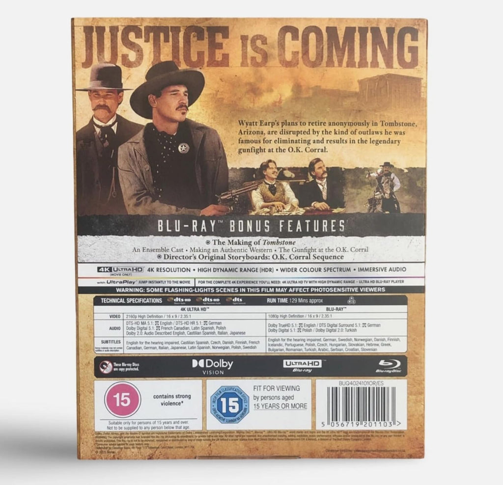 Tombstone (Bonus Features Included) [4K UHD + Blu-ray] [Region Free]