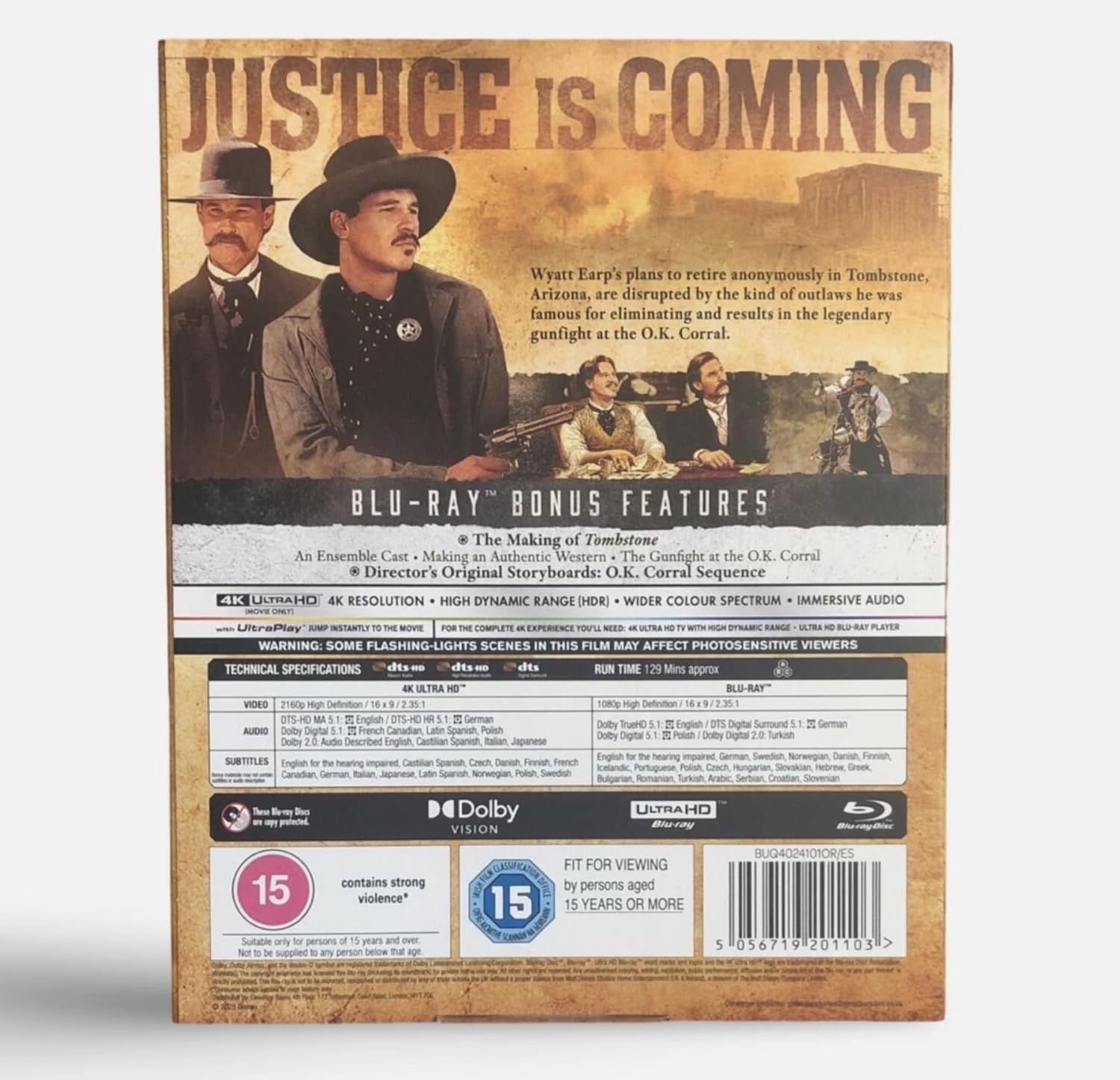 Tombstone (Bonus Features Included) [4K UHD + Blu-ray] [Region Free]