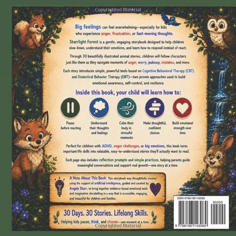 Starrlight Forest: 30 Animal Stories to Help Kids with Big Feelings, ADHD, & Anger. (CBT & DBT Skills Made Fun) (Starrlight Forest: Social Emotional Learning & Coping Skills for Kids)