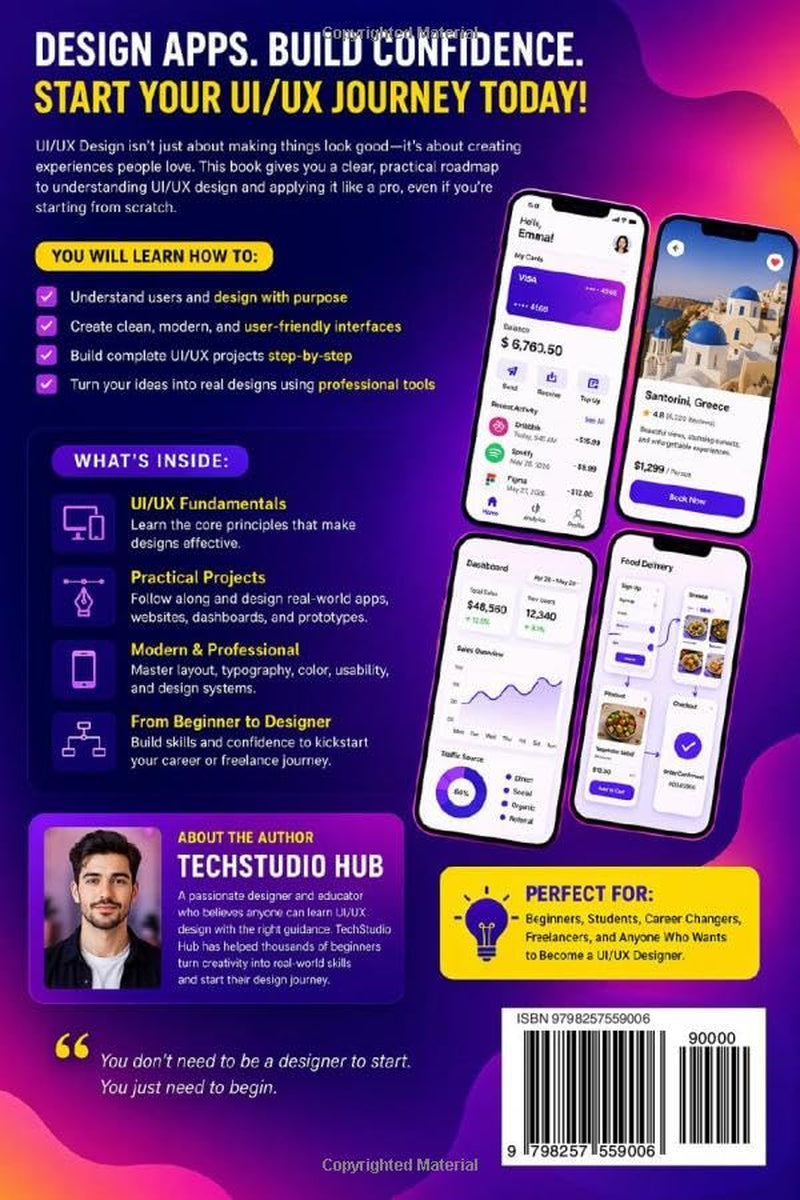 UI/UX DESIGN FOR BEGINNERS: The Complete Beginner's Guide to UI/UX Design: Learn Figma, Wireframing, Prototyping & High-Converting Interfaces.