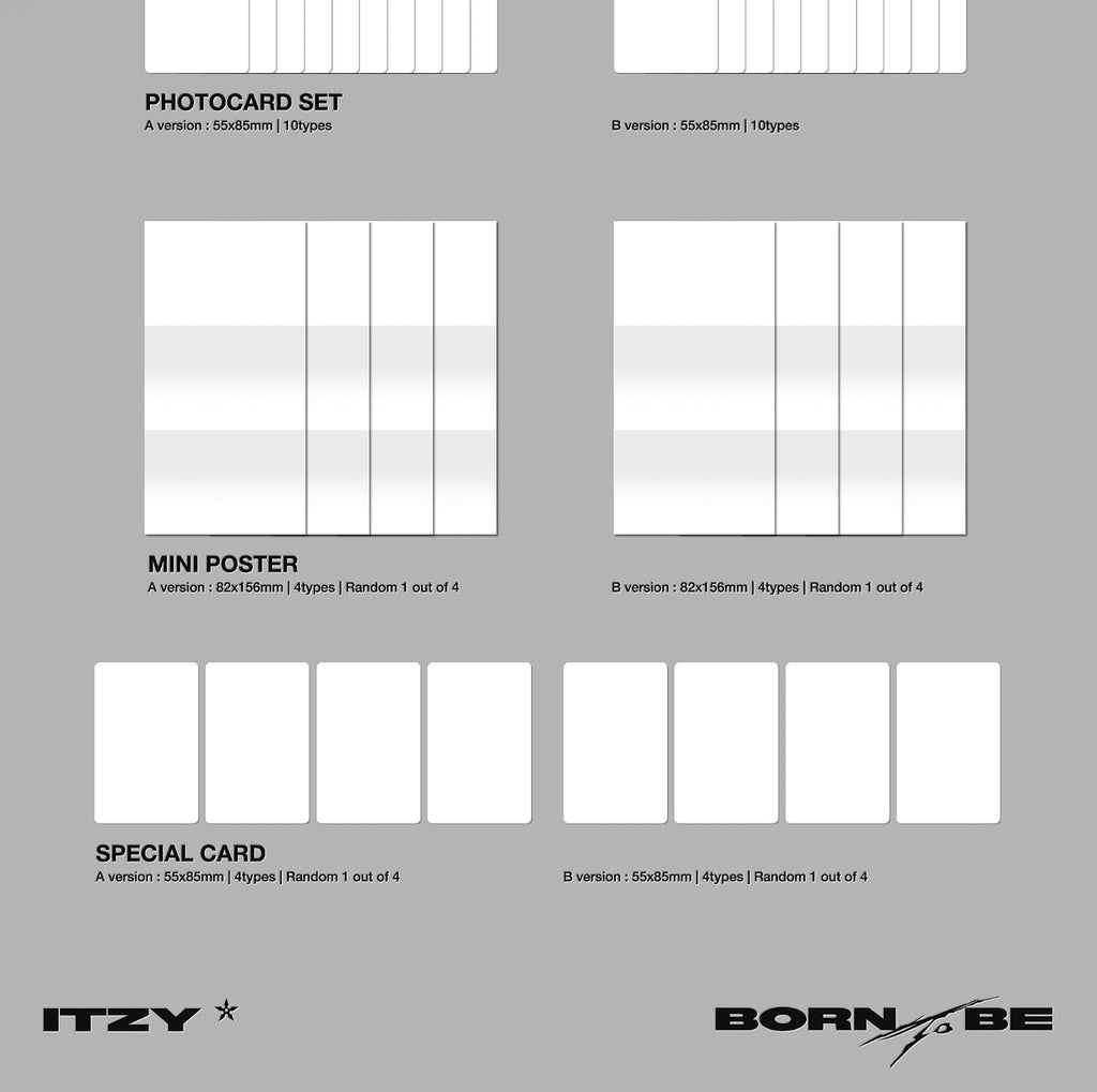 ITZY Born to BE 2nd Album NEMO B Version Case+1p Manual Card+1p QR Card+10p PhotoCard+1p Mini Poster on Pack+1p Special Card+Tracking Sealed