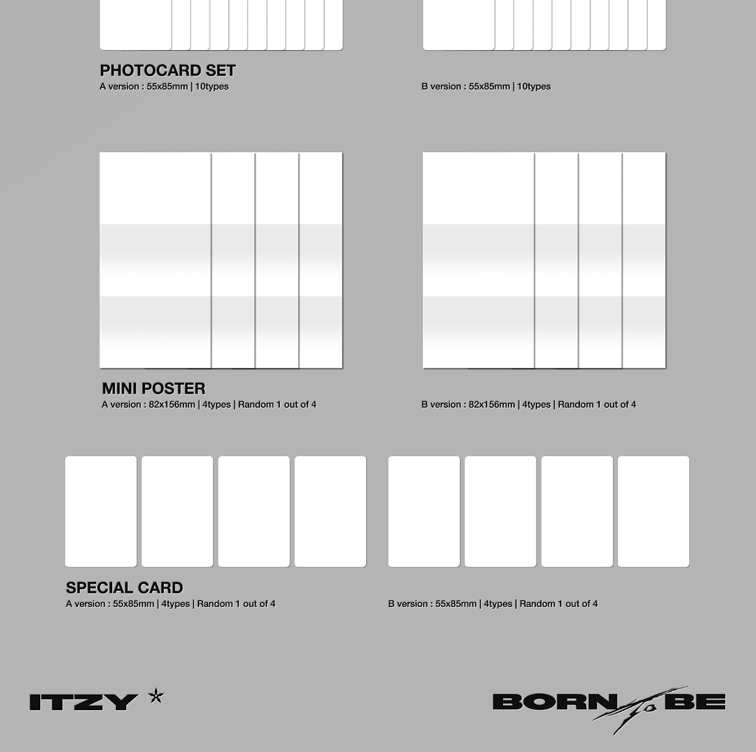 ITZY Born to BE 2nd Album NEMO B Version Case+1p Manual Card+1p QR Card+10p PhotoCard+1p Mini Poster on Pack+1p Special Card+Tracking Sealed