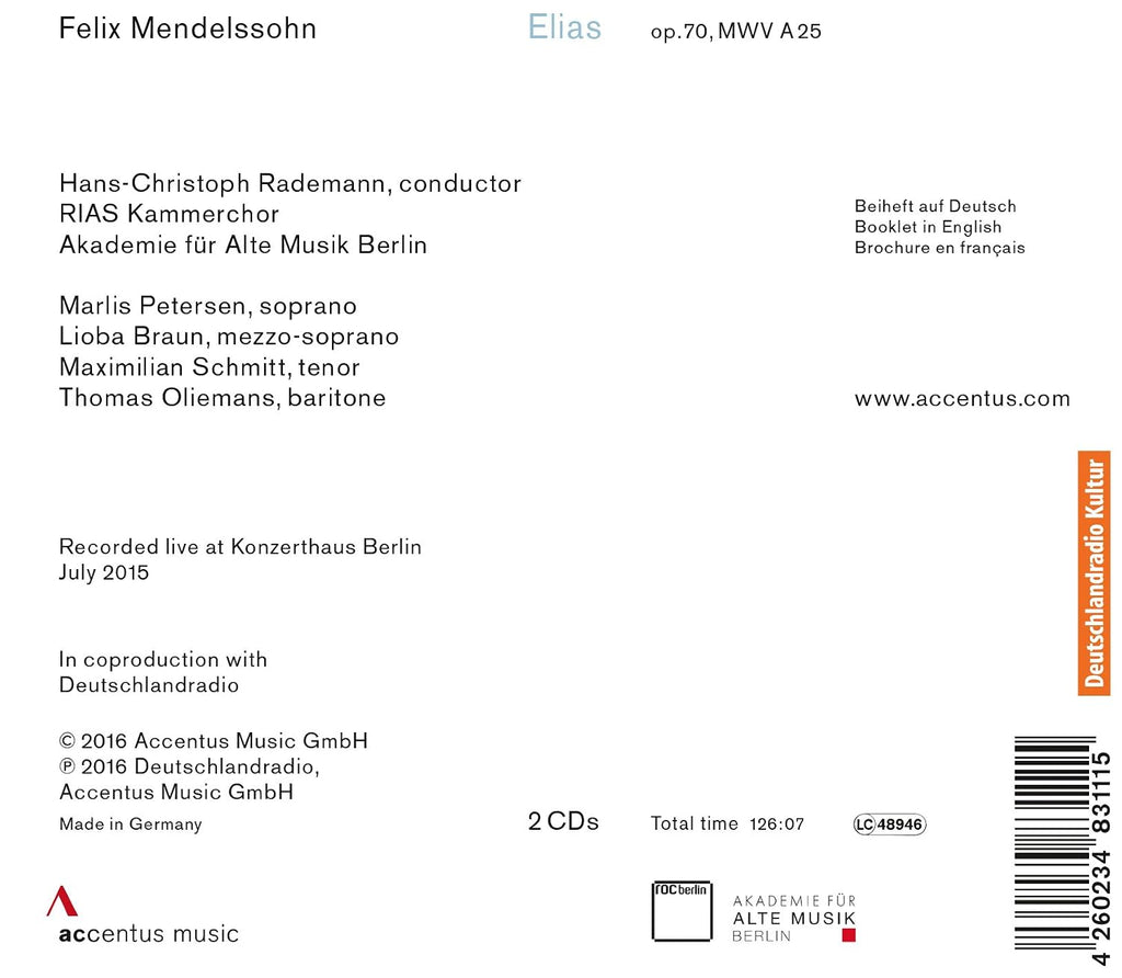 Mendelssohn: Elias Op.70