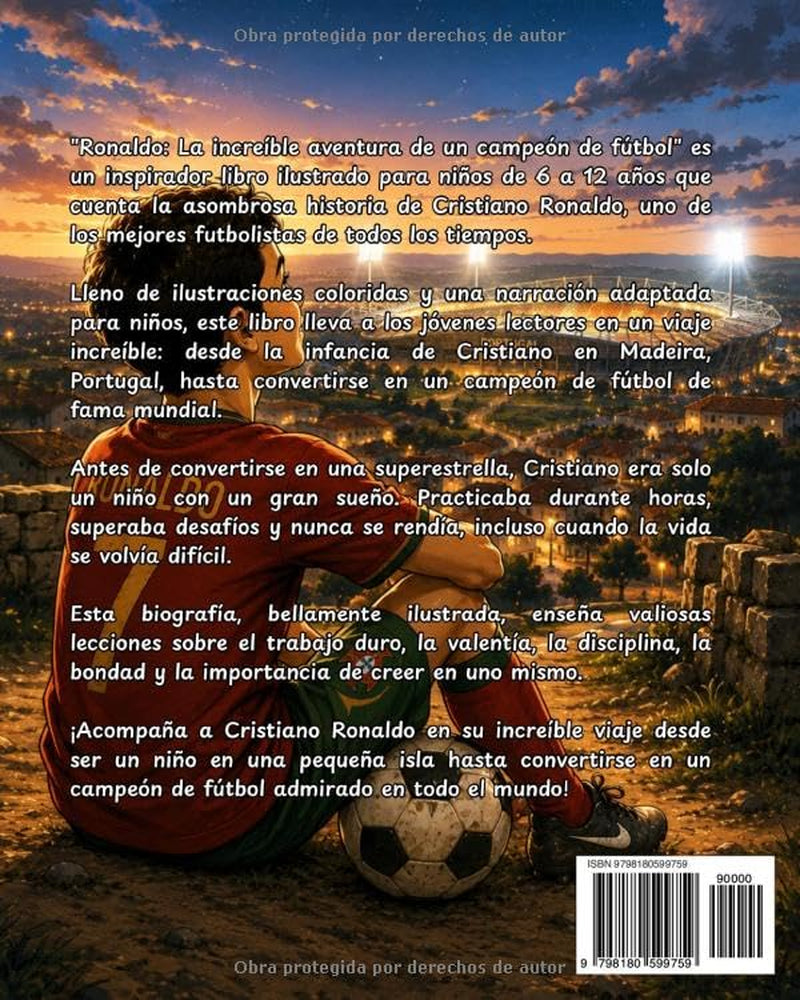 Ronaldo: La increíble aventura de un campeón de fútbol: Libro de fútbol ilustrado para niños (Spanish Edition)